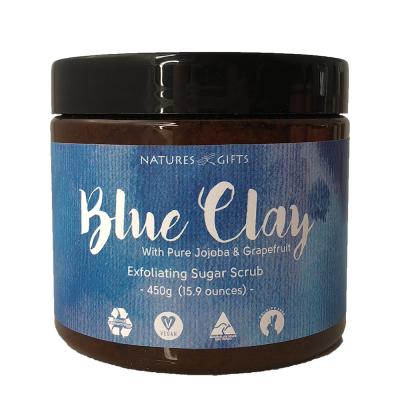 Clover Fields Natures Gifts Essentials Blue Clay with Jojoba & Grapefruit Exfoliating Sugar Scrub 450g